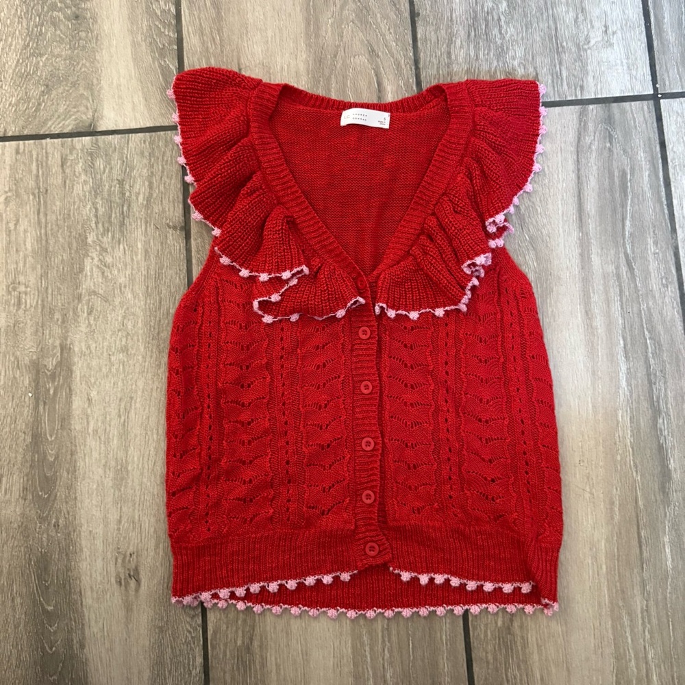 LC Lauren Conrad Vibrant Red Knit Top